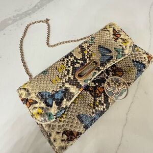 Christian Louboutin Python Butterfly Print Clutch Bag